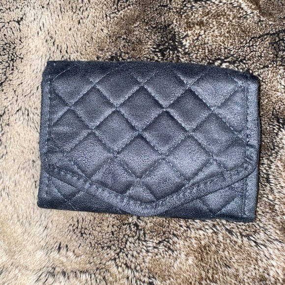 New Navy Blue Small Wallet Travel Clutch Cosmetic Makeup Jewelry Storage Bag - Picture 4 of 5